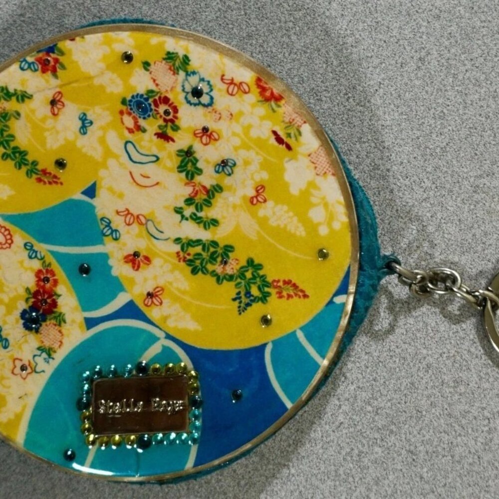 Vintage Rare Stella Page Round Change Purse with/keyRing #1369